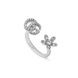 Gucci Flower and Double G Ring with Diamonds Gucci Jewelry