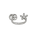 Gucci Flower and Double G Ring with Diamonds Gucci Jewelry
