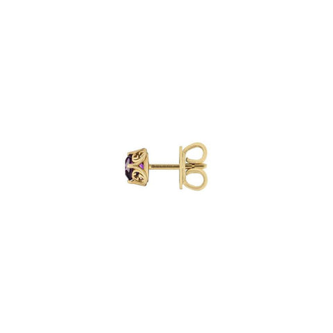 Gucci Interlocking Yellow Gold Earrings with Amethyst Gucci Jewelry