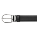 Montblanc Horseshoe buckle black/blue 30 mm reversible leather belt  Montblanc