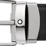 Montblanc Horseshoe buckle black/blue 30 mm reversible leather belt  Montblanc