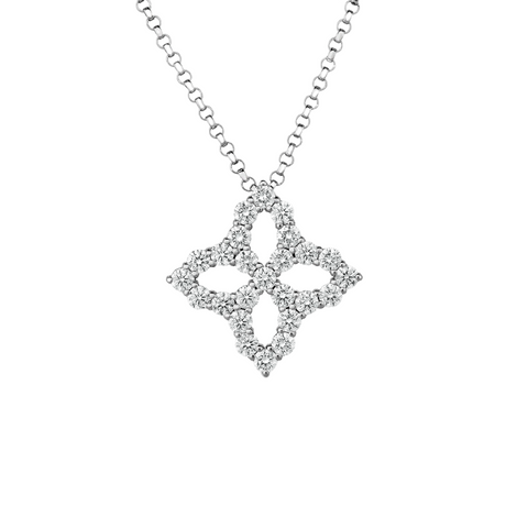Roberto Coin Princess Flower Necklace with Large Diamond Pendant  Roberto Coin