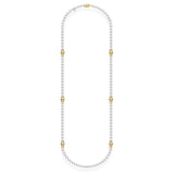 Mikimoto Fusion Akoya and Golden South Sea Cultured Pearl Strand with Diamond Rondelles  Mikimoto