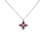 Roberto Coin Princess Flower Ruby and Diamond Pendant with Chain