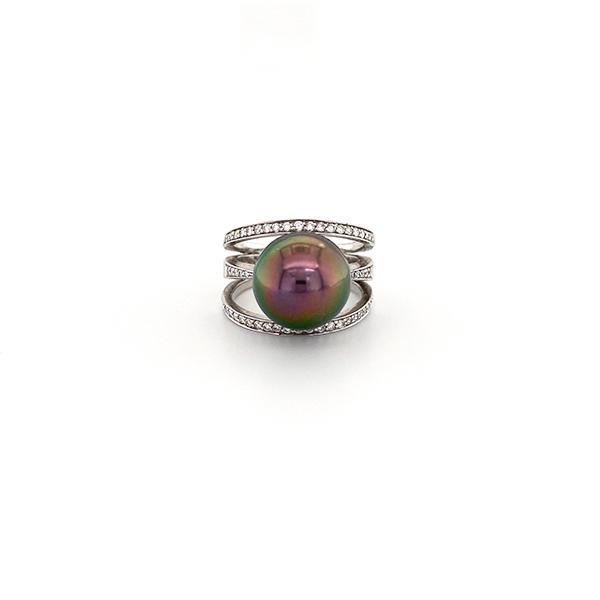 Black South Sea Pearl Diamond Ring  CH Collection