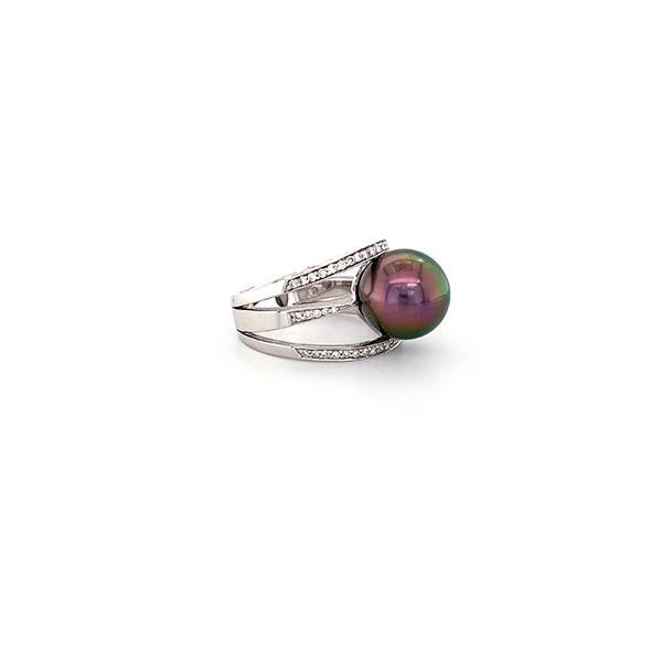 Black South Sea Pearl Diamond Ring  CH Collection