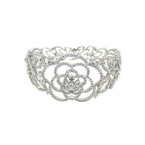 Diamond Flower Cuff Bangle  CH Collection