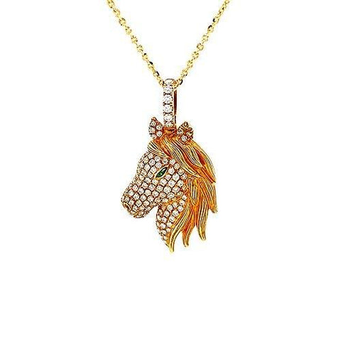 Diamond Horse Pendant and Chain  CH Collection