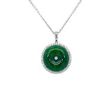 Jade Disc Pendant and Chain  CH Collection