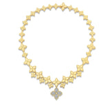Roberto Coin Princess Flower Link Collar Diamond Drop Necklace  Roberto Coin