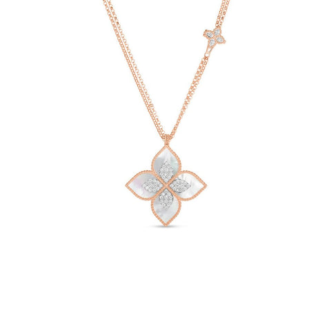 Roberto Coin Venetian Princess Medium Mother-Of-Pearl and Diamond Accent Flower Pendant