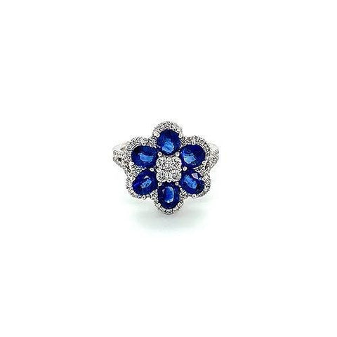 Sapphire Diamond Flower Ring  CH Collection