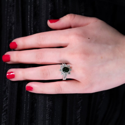 Tsavorite Diamond Ring  CH Collection