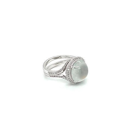 White Jade Diamond Ring  CH Collection